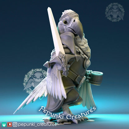 Macaw Pirate | Tabletop or Display Scale | D&D Humblewood TTRPG Miniature | Pepunki Creatures