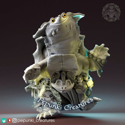 Mata Mata Turtle Wizard | Tabletop or Display Scale | D&D Humblewood TTRPG Miniature | Pepunki Creatures