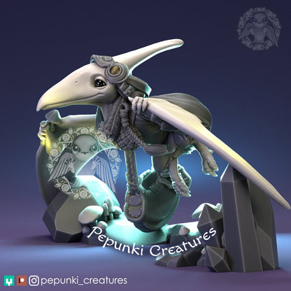 Pterodactyl Dinosaur Airman | Tabletop or Display Scale | D&D Humblewood TTRPG Miniature | Pepunki Creatures