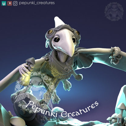 Pterodactyl Dinosaur Airman | Tabletop or Display Scale | D&D Humblewood TTRPG Miniature | Pepunki Creatures
