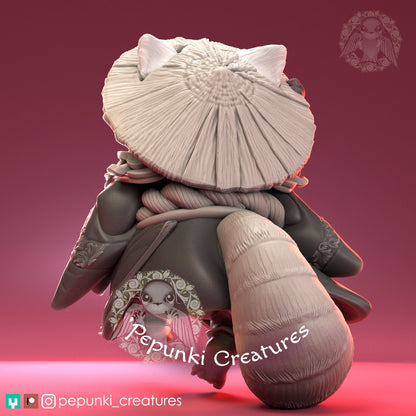 Red Panda Wanderer | Tabletop or Display Scale | D&D Humblewood TTRPG Miniature | Pepunki Creatures