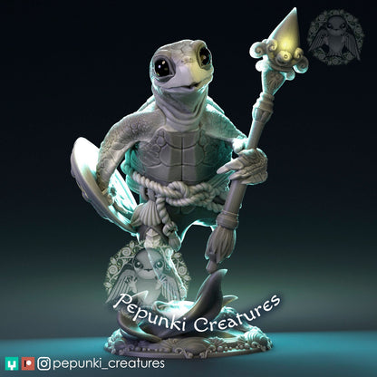 Sea Turtle Soldier | Tabletop or Display Scale | D&D Humblewood TTRPG Miniature | Pepunki Creatures