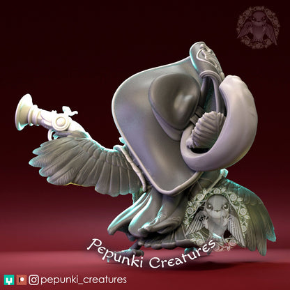 Toucan Pirate Captain | Tabletop or Display Scale | D&D Humblewood TTRPG Miniature | Pepunki Creatures