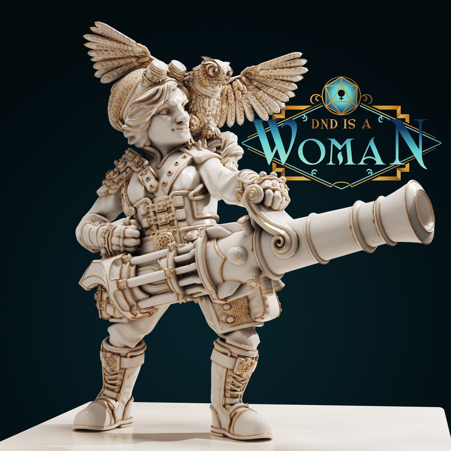 Dwarf Engineer | TTRPG Miniature | The Printing Goes Ever On | DnD Is A Woman | Unpainted, Unplated Resin 8k NO BASE