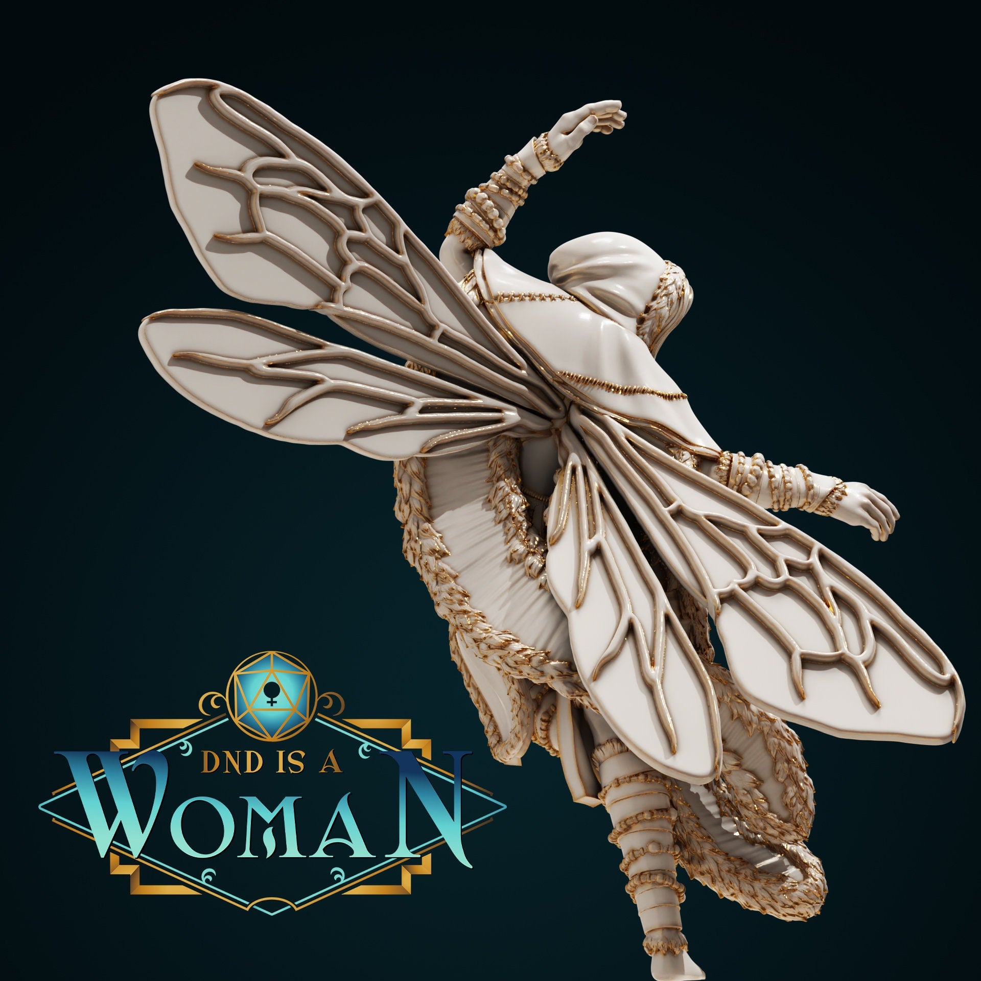 Fairy Warlock | D&D TTRPG Miniature | DnD Is A Woman | NO BASE