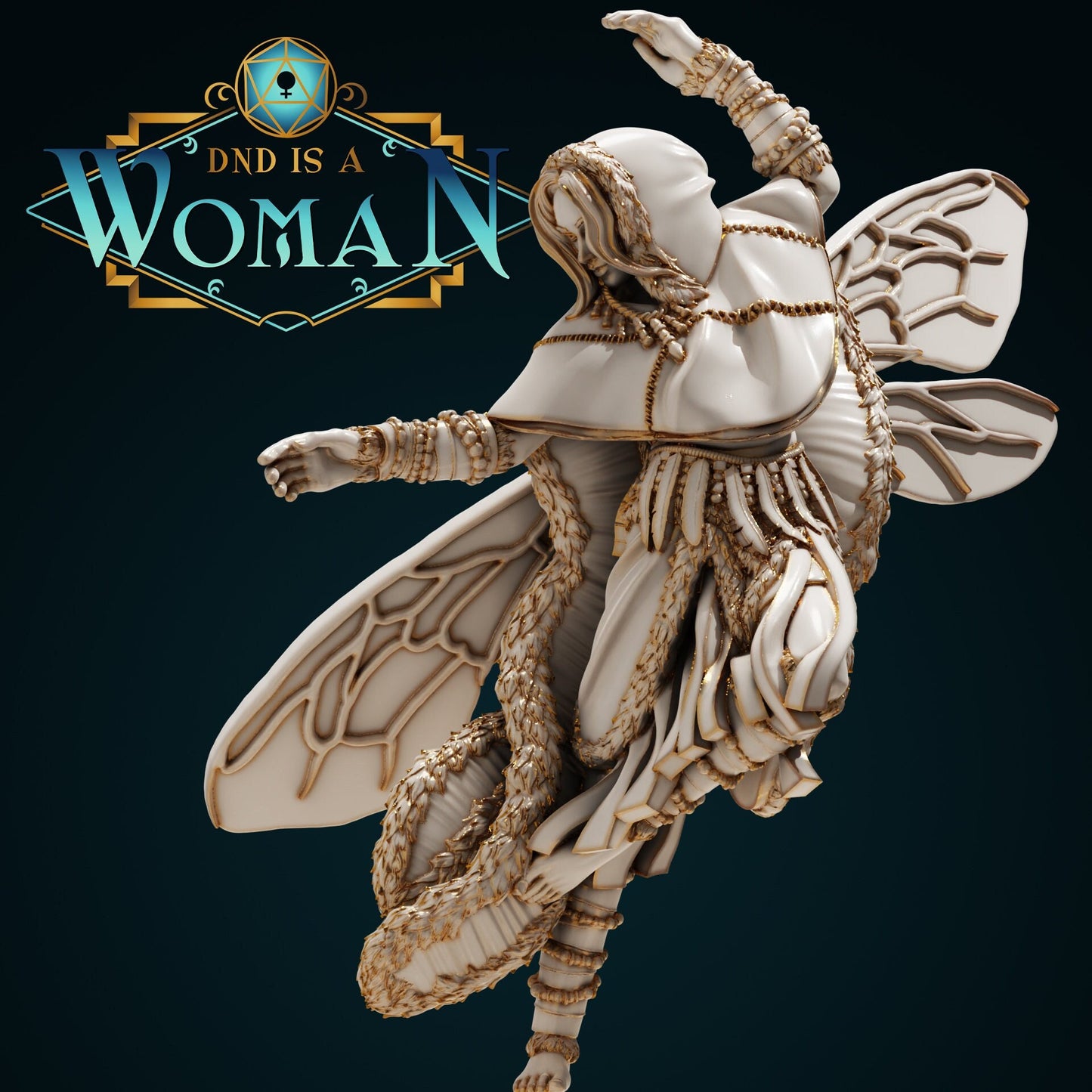 Fairy Warlock | D&D TTRPG Miniature | DnD Is A Woman | NO BASE