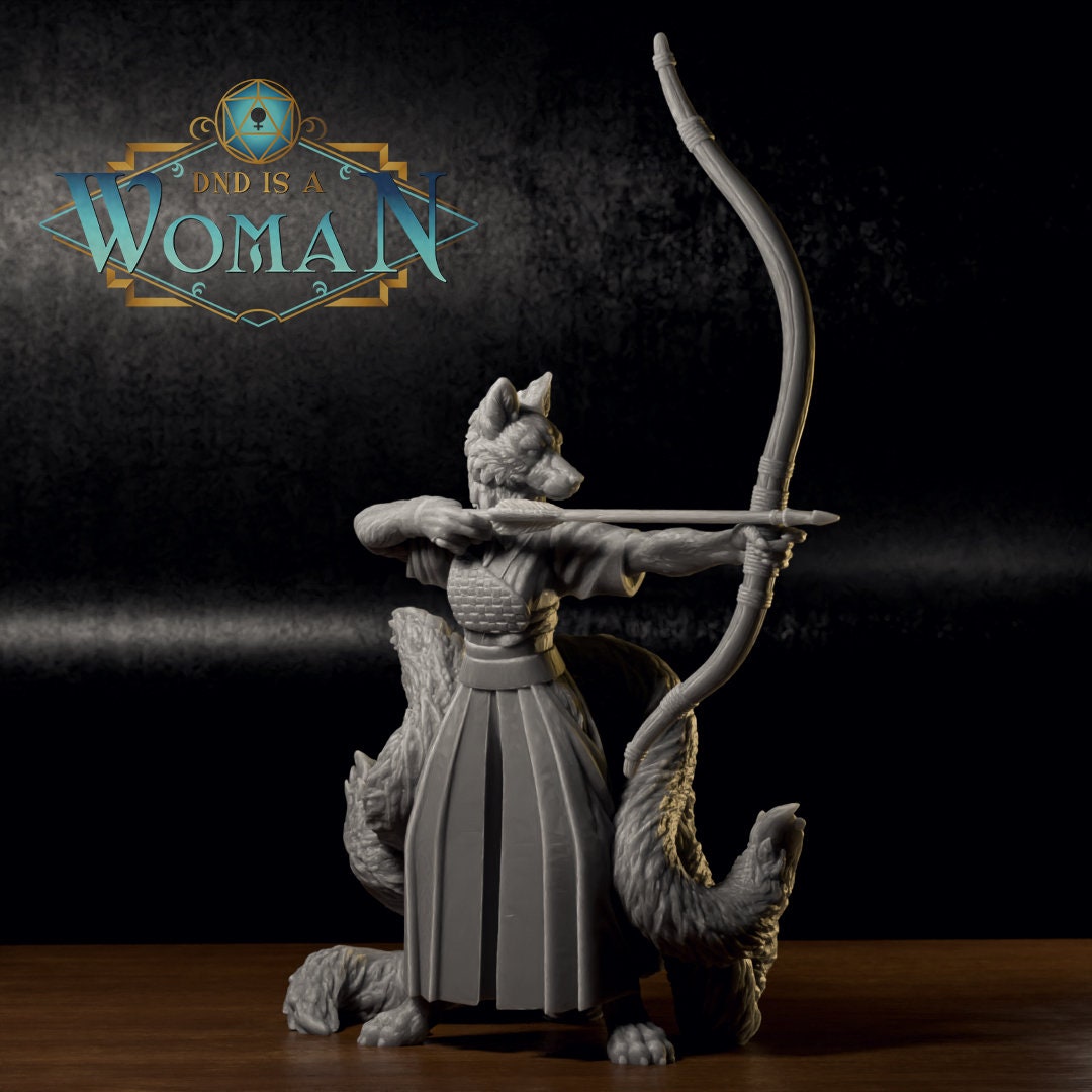Foxfolk Ranger | D&D TTRPG Miniature | DnD Is A Woman | NO BASE