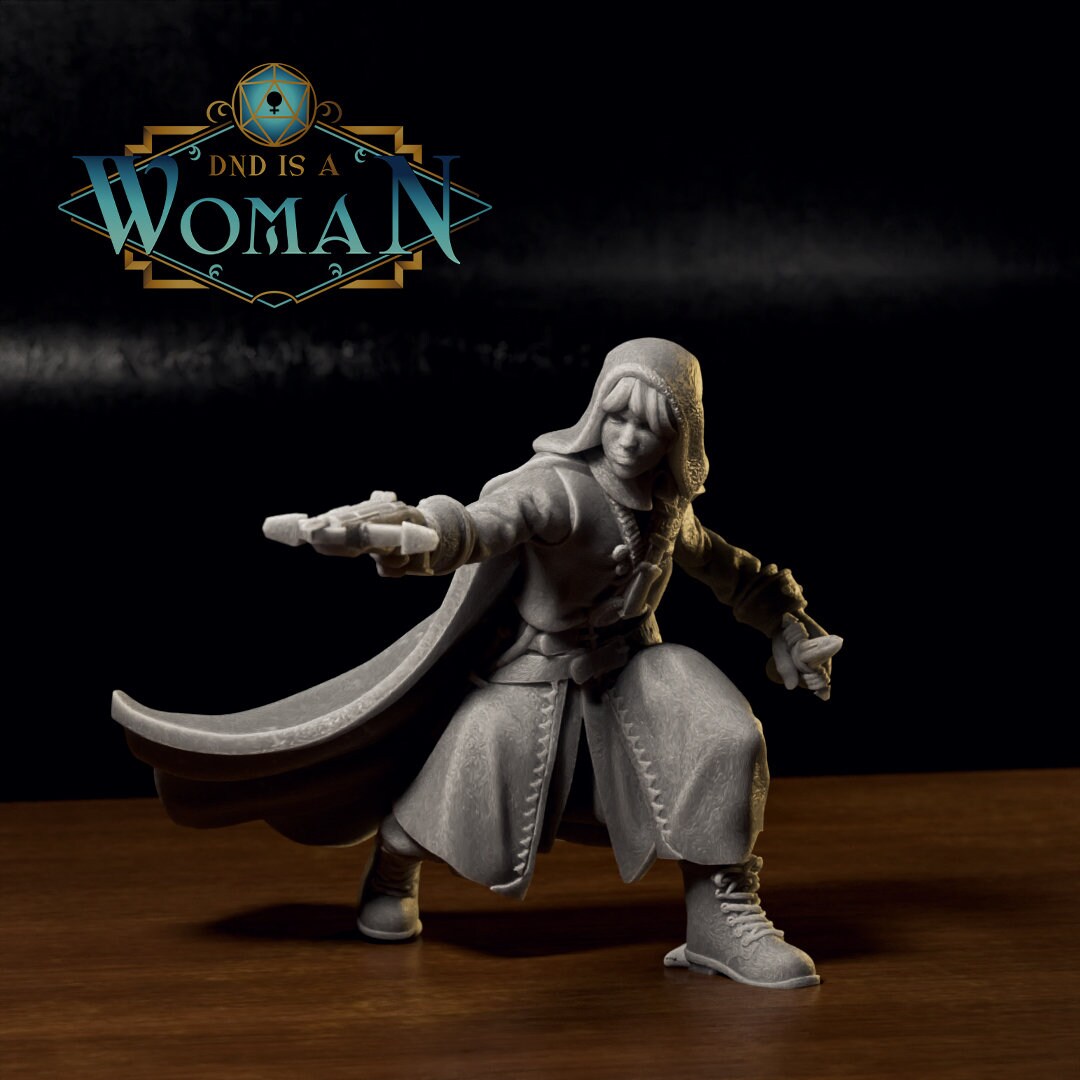 Halfling Rogue, Cori | D&D TTRPG Miniature | DnD Is A Woman | NO BASE