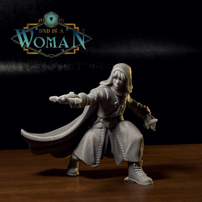 Halfling Rogue, Cori | D&D TTRPG Miniature | DnD Is A Woman | NO BASE