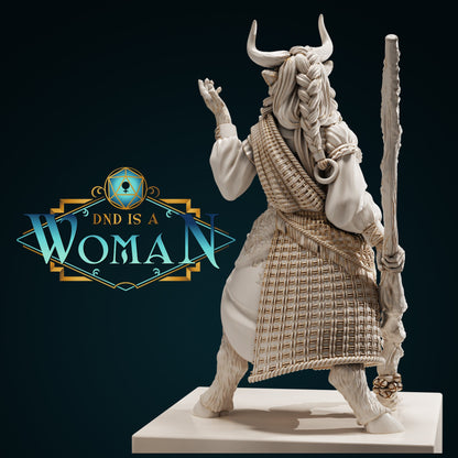 Minotaur Druid | D&D TTRPG Miniature | DnD Is A Woman | NO BASE