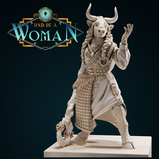 Minotaur Druid | D&D TTRPG Miniature | DnD Is A Woman | NO BASE