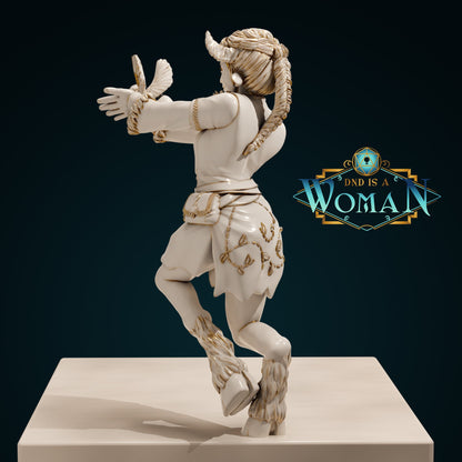 Satyr Druid | D&D TTRPG Miniature | DnD Is A Woman | NO BASE