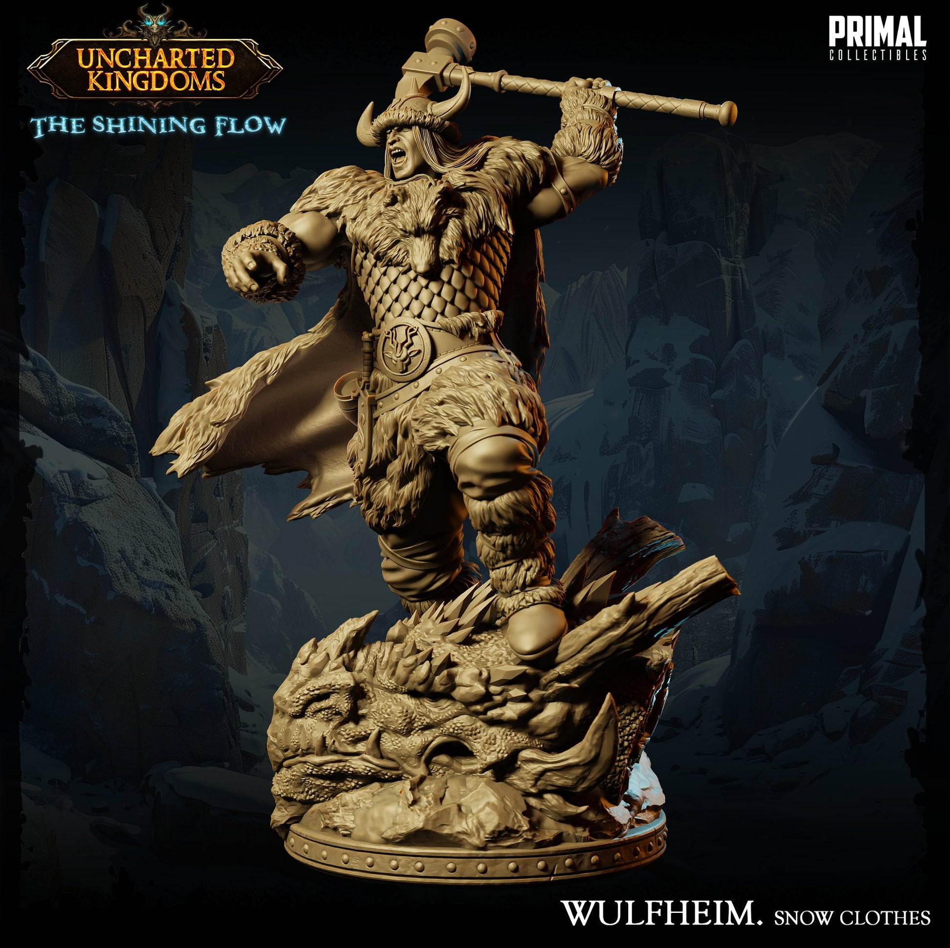 Barbarian Wulfheim Attack | Tabletop Scale | TTRPG D&D Miniature | Primal Collectibles