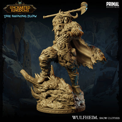 Barbarian Wulfheim Attack | Uncharted Kingdoms | TTRPG D&D Miniature | Primal Collectibles