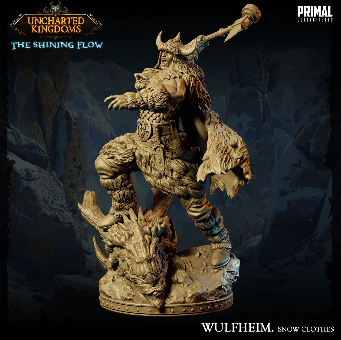 Barbarian Wulfheim Attack | Tabletop Scale | TTRPG D&D Miniature | Primal Collectibles