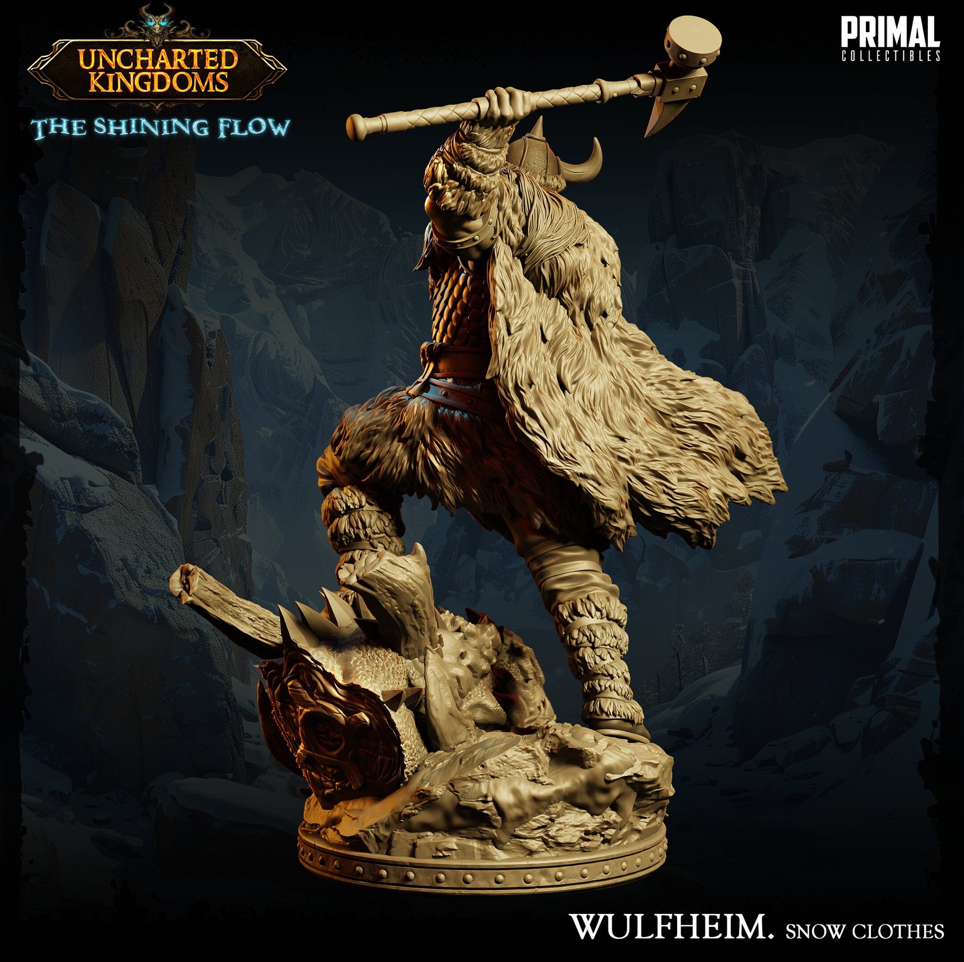Barbarian Wulfheim Attack | Tabletop Scale | TTRPG D&D Miniature | Primal Collectibles