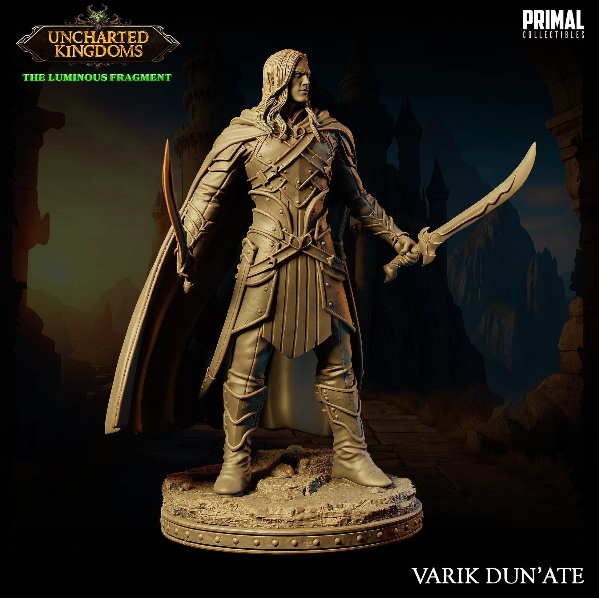 Dark Elf Varik | Tabletop Scale | TTRPG D&D Miniature | Primal Collectibles