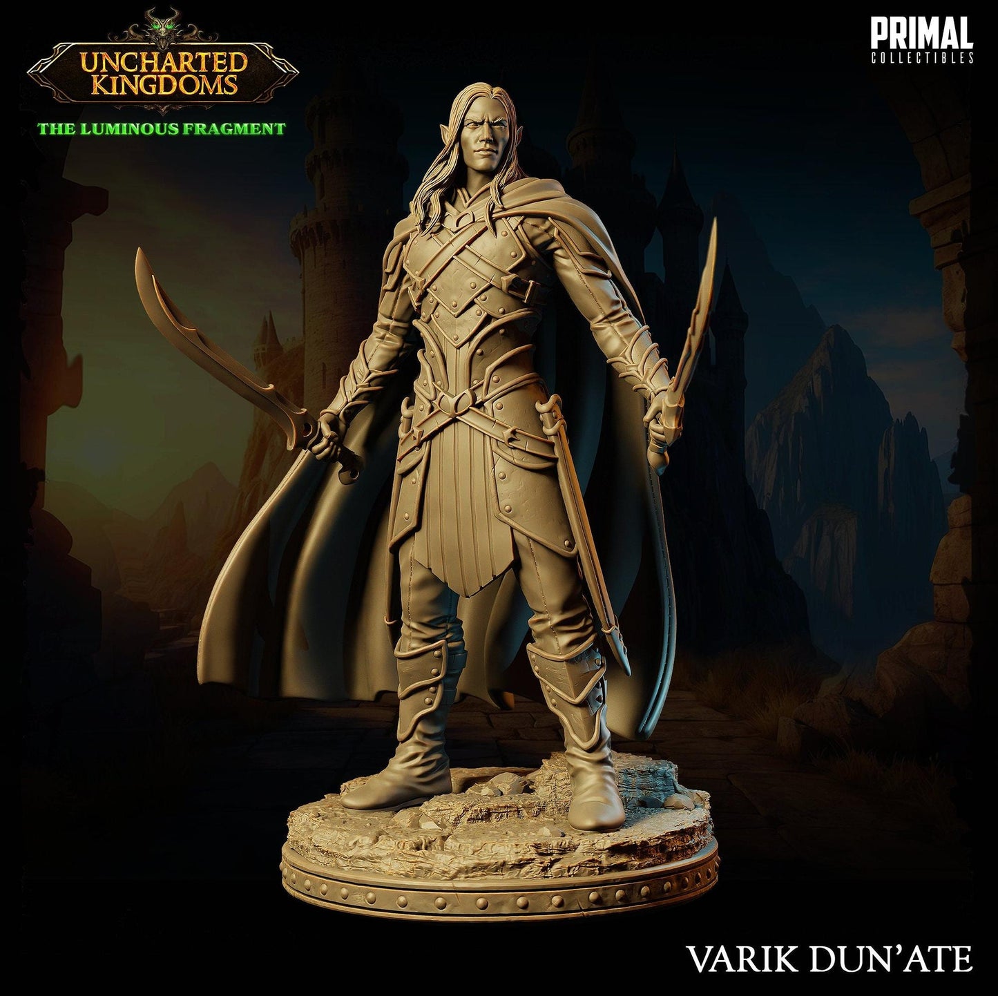 Dark Elf Varik | Tabletop Scale | TTRPG D&D Miniature | Primal Collectibles