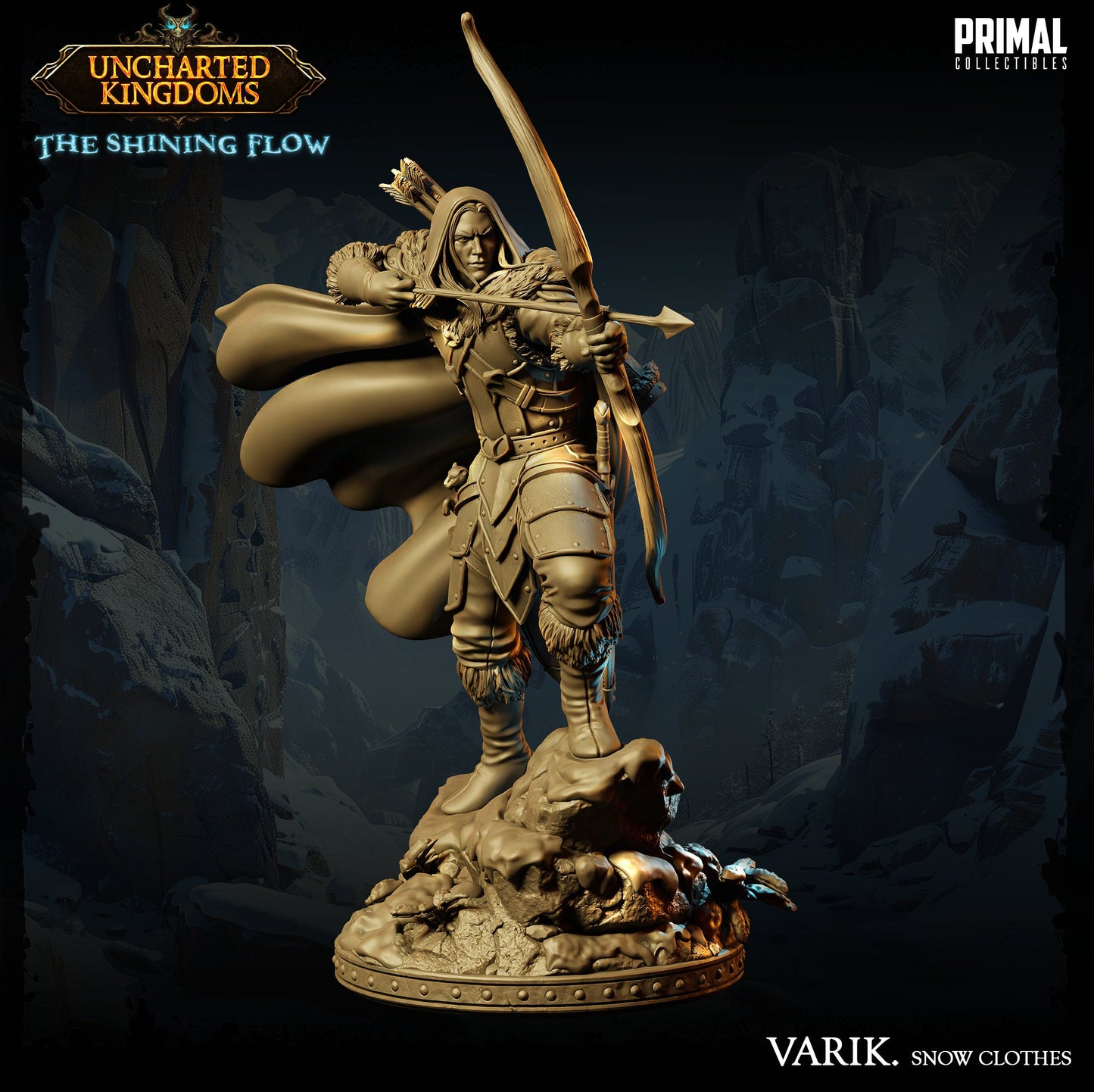 Dark Elf Varik Snow Clothes | Tabletop Scale | TTRPG D&D Miniature | Primal Collectibles
