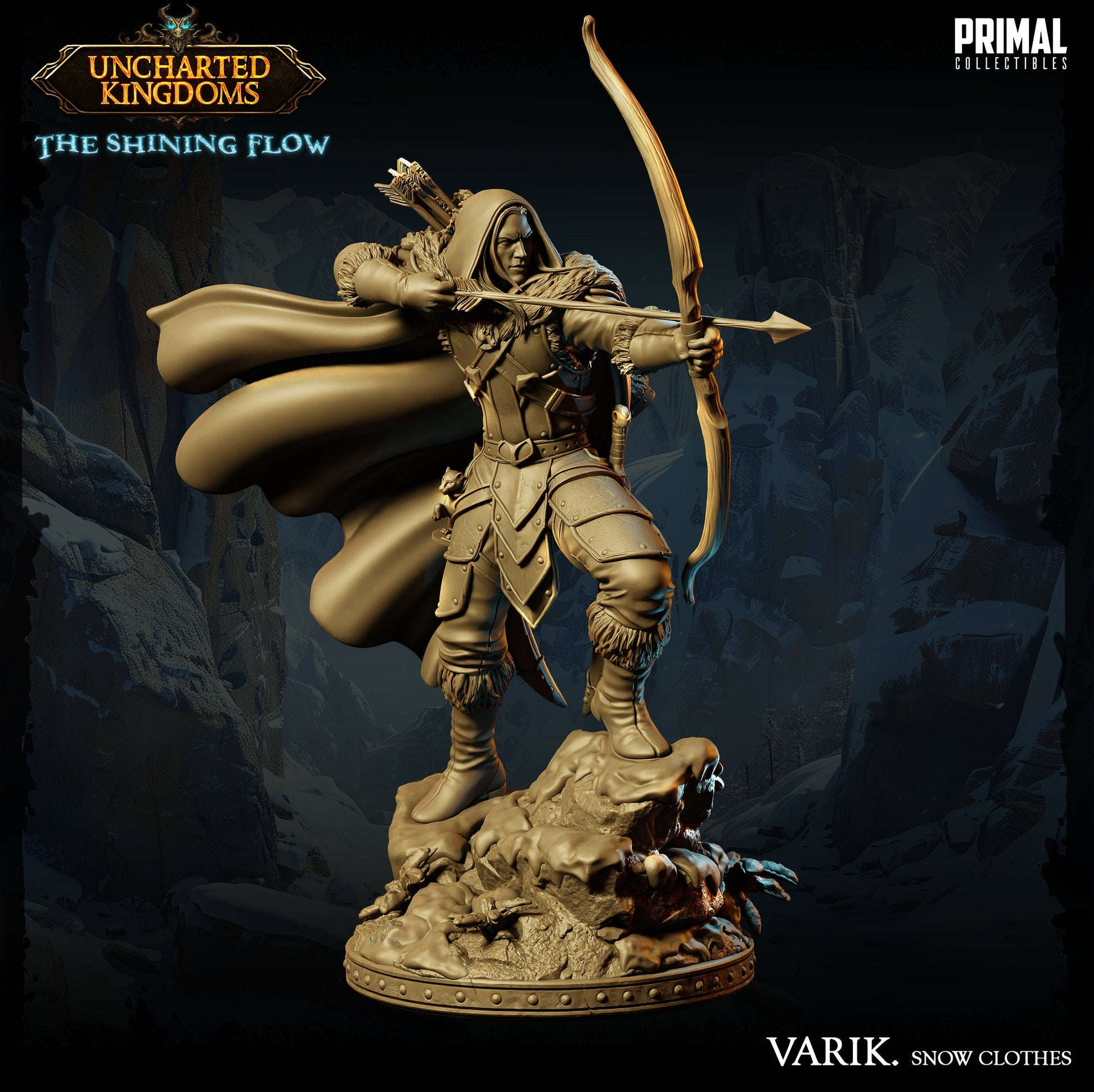 Dark Elf Varik Snow Clothes | Tabletop Scale | TTRPG D&D Miniature | Primal Collectibles