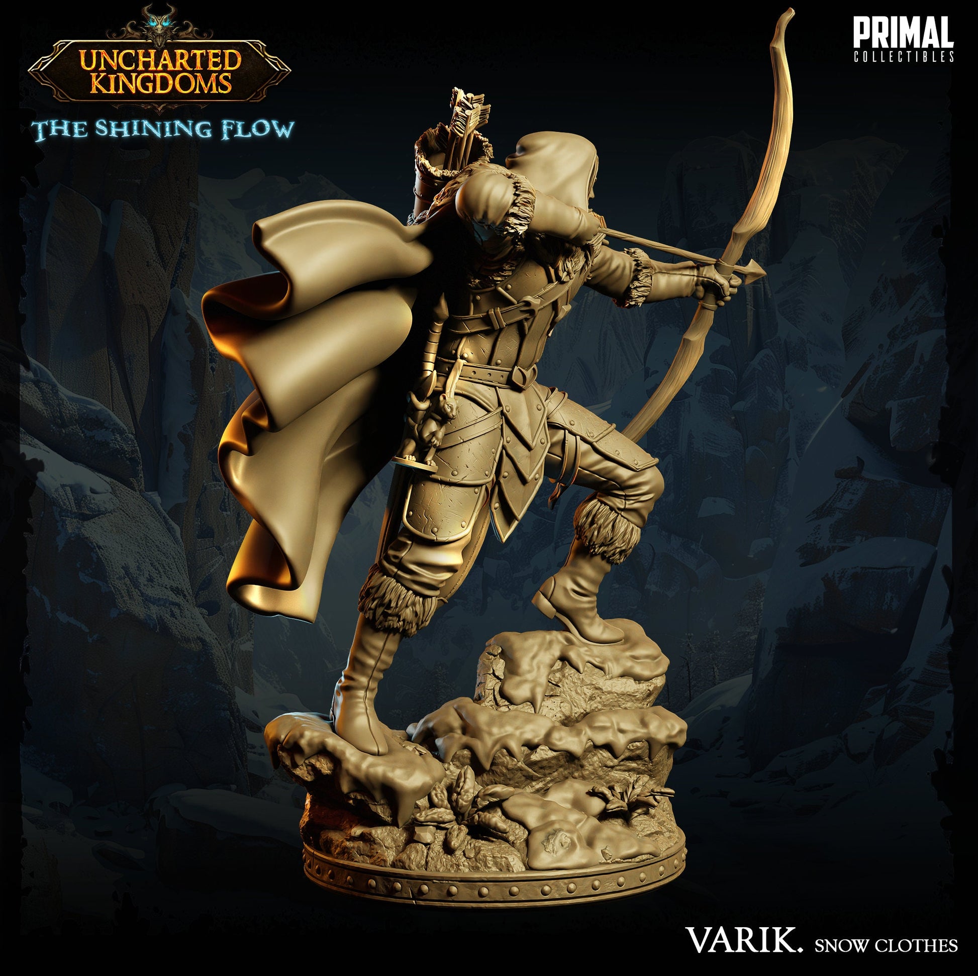 Dark Elf Varik Snow Clothes | Tabletop Scale | TTRPG D&D Miniature | Primal Collectibles