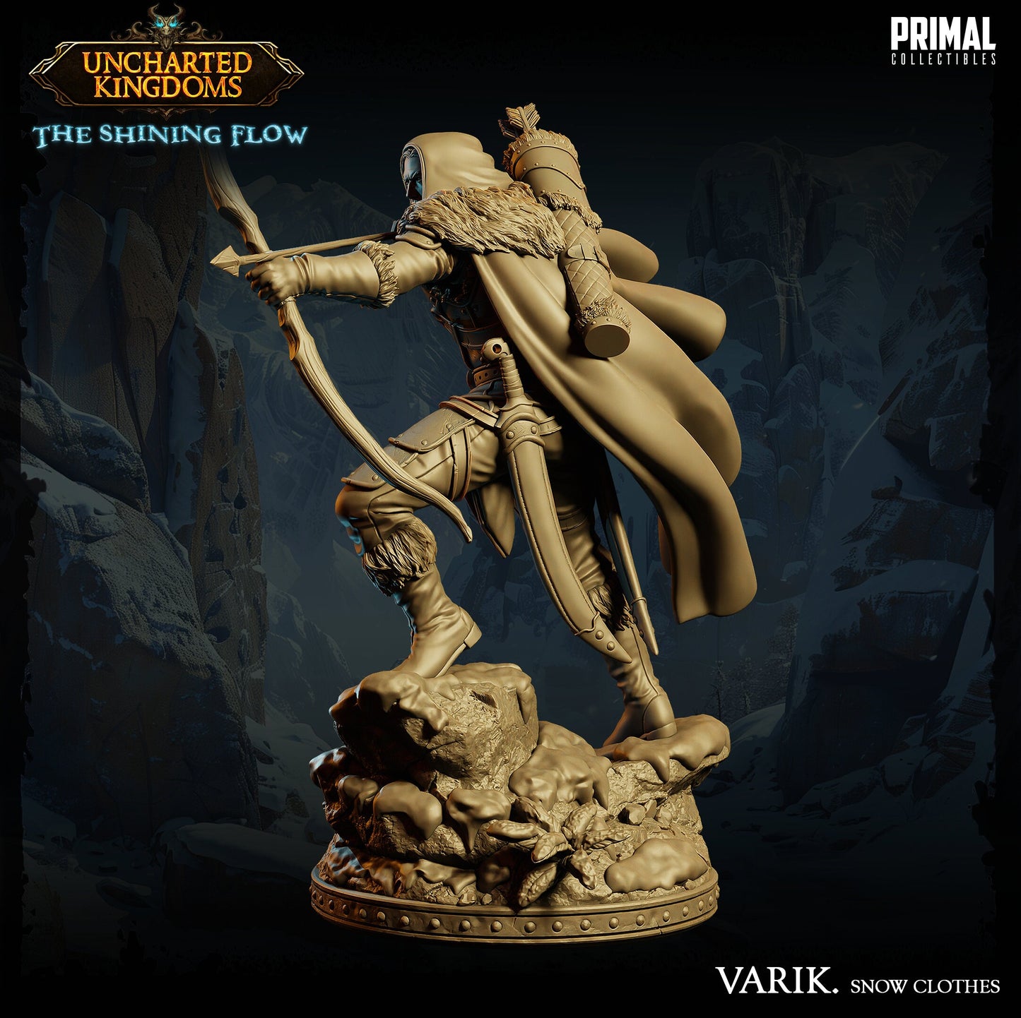 Dark Elf Varik Snow Clothes | Tabletop Scale | TTRPG D&D Miniature | Primal Collectibles