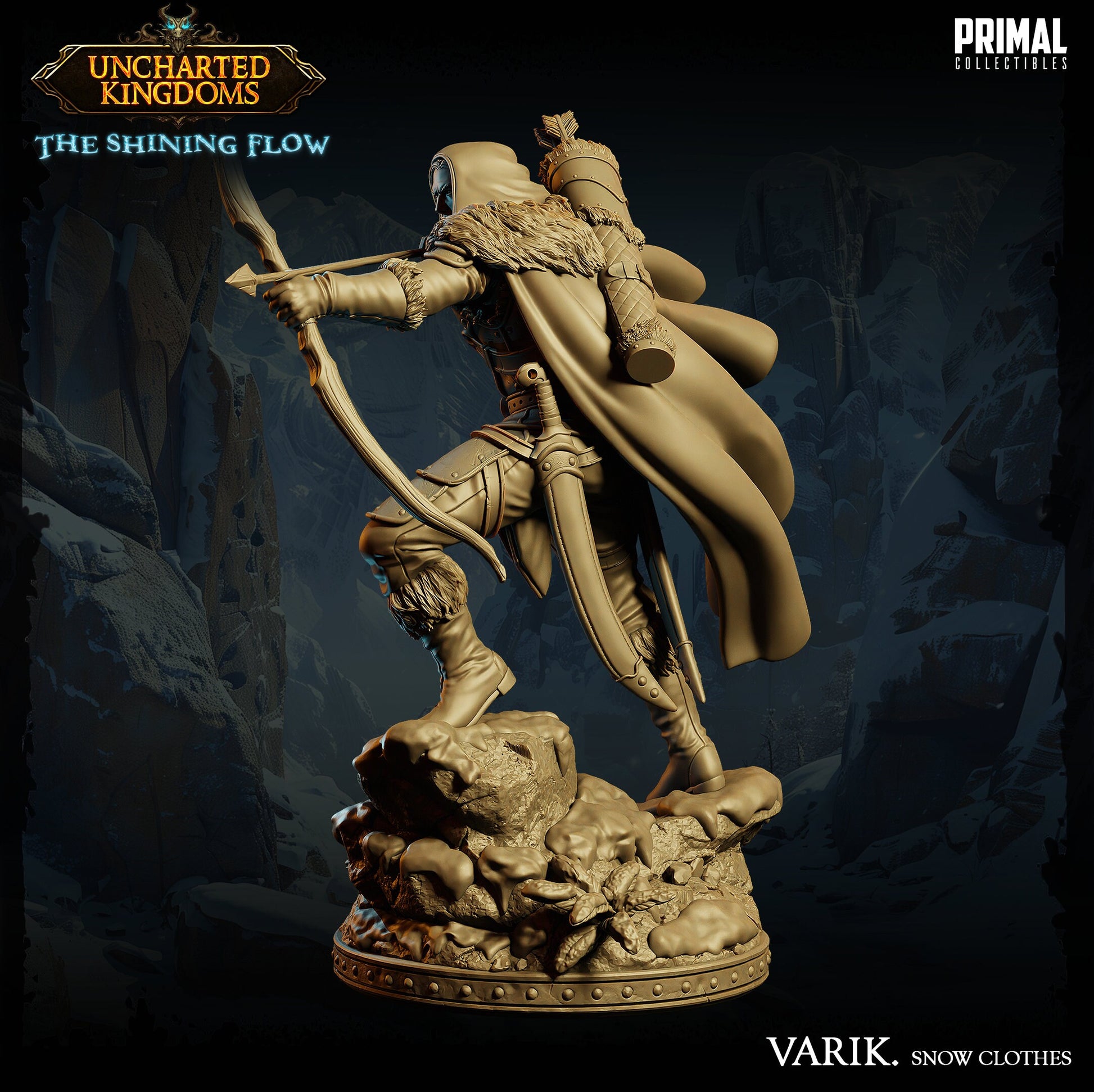 Dark Elf Varik Snow Clothes | Tabletop Scale | TTRPG D&D Miniature | Primal Collectibles