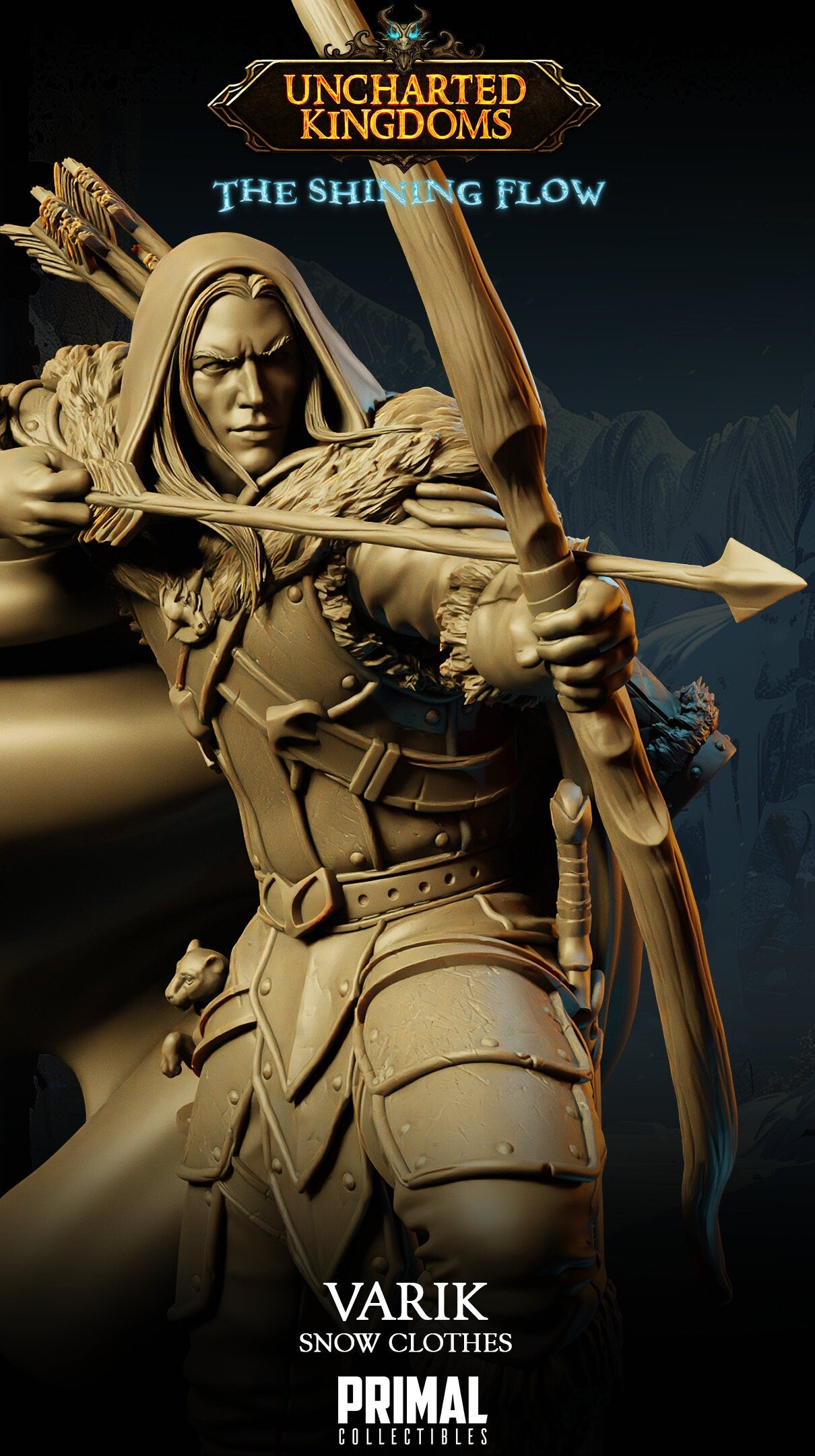 Dark Elf Varik Snow Clothes | Tabletop Scale | TTRPG D&D Miniature | Primal Collectibles