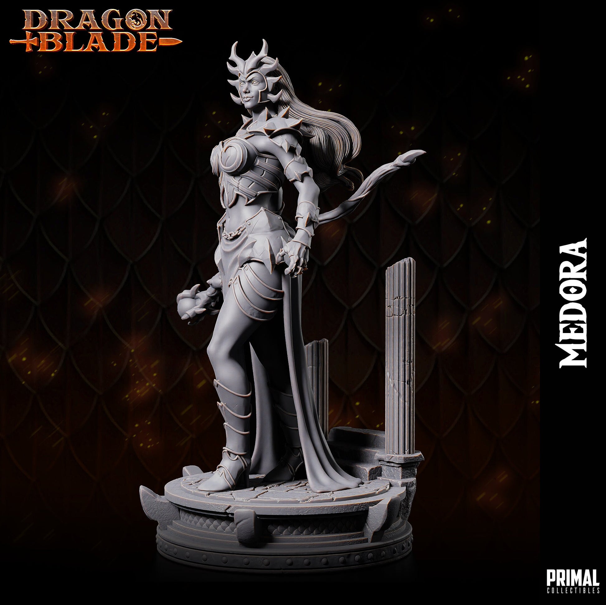 Dark Queen Dragon Medora | Tabletop Scale | TTRPG D&D Miniature | Primal Collectibles