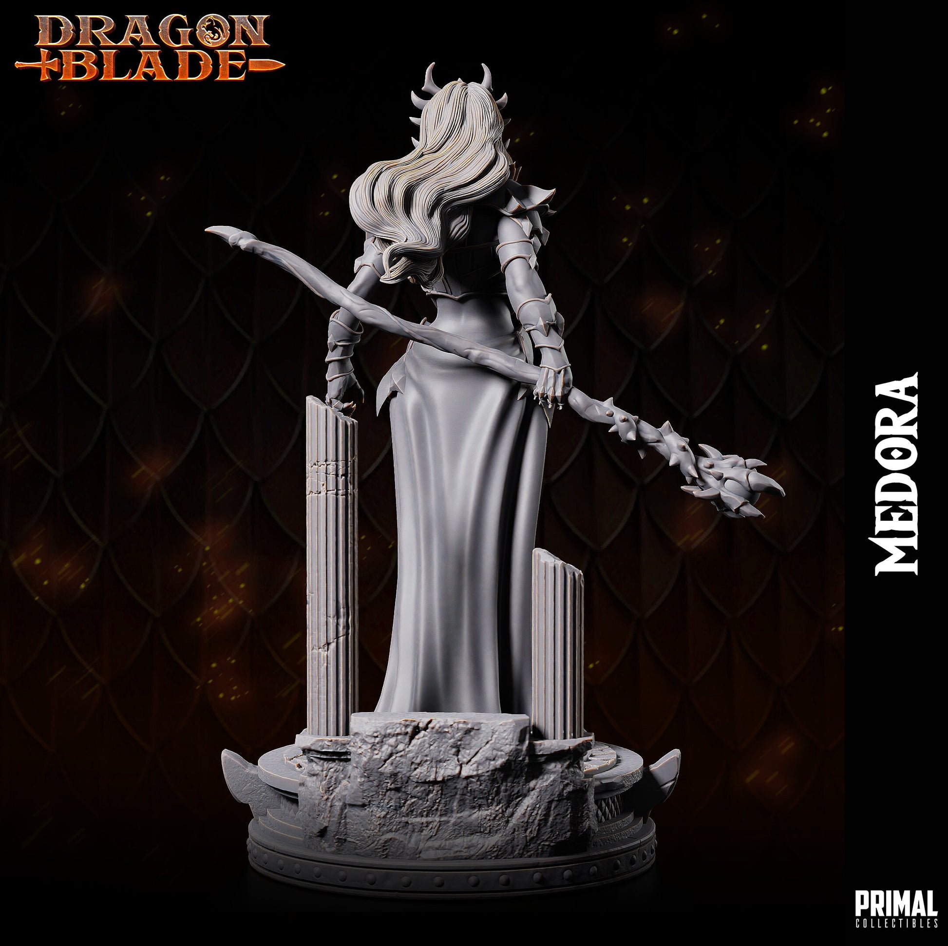 Dark Queen Dragon Medora | Tabletop Scale | TTRPG D&D Miniature | Primal Collectibles