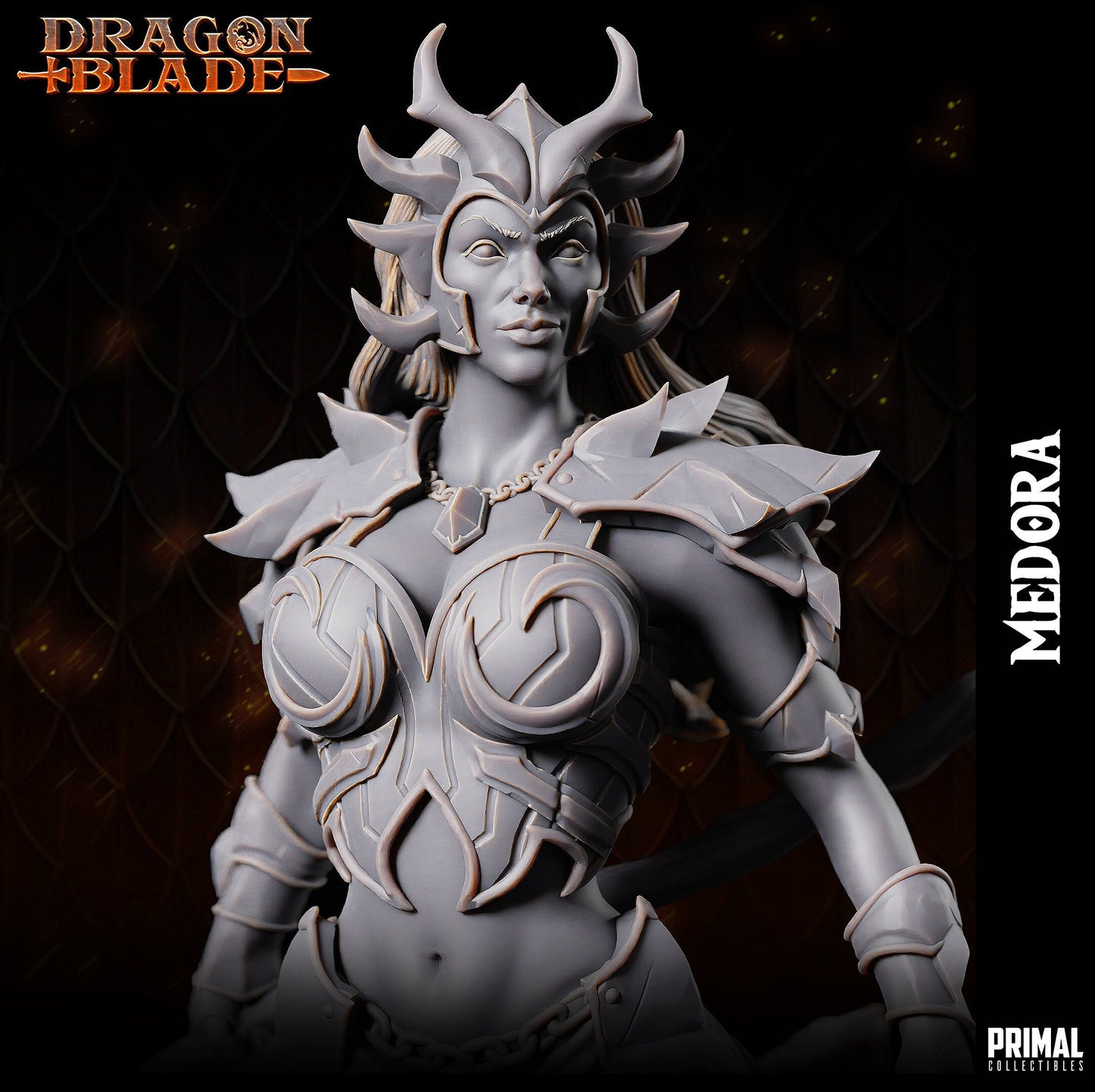 Dark Queen Dragon Medora | Tabletop Scale | TTRPG D&D Miniature | Primal Collectibles