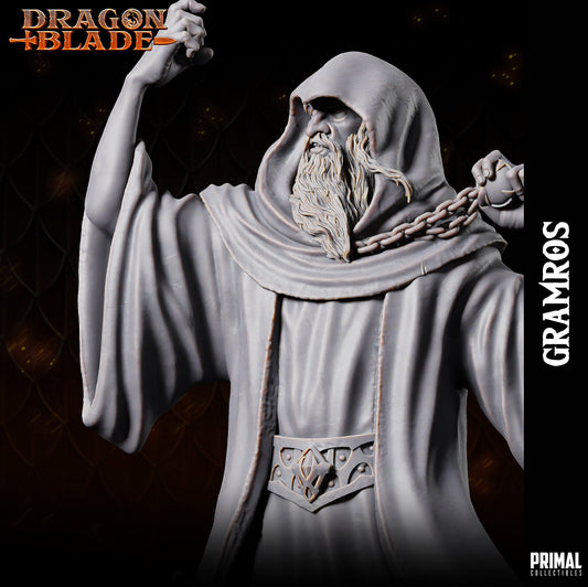 Dark Wizard Gramros | Tabletop Scale | TTRPG D&D Miniature | Primal Collectibles