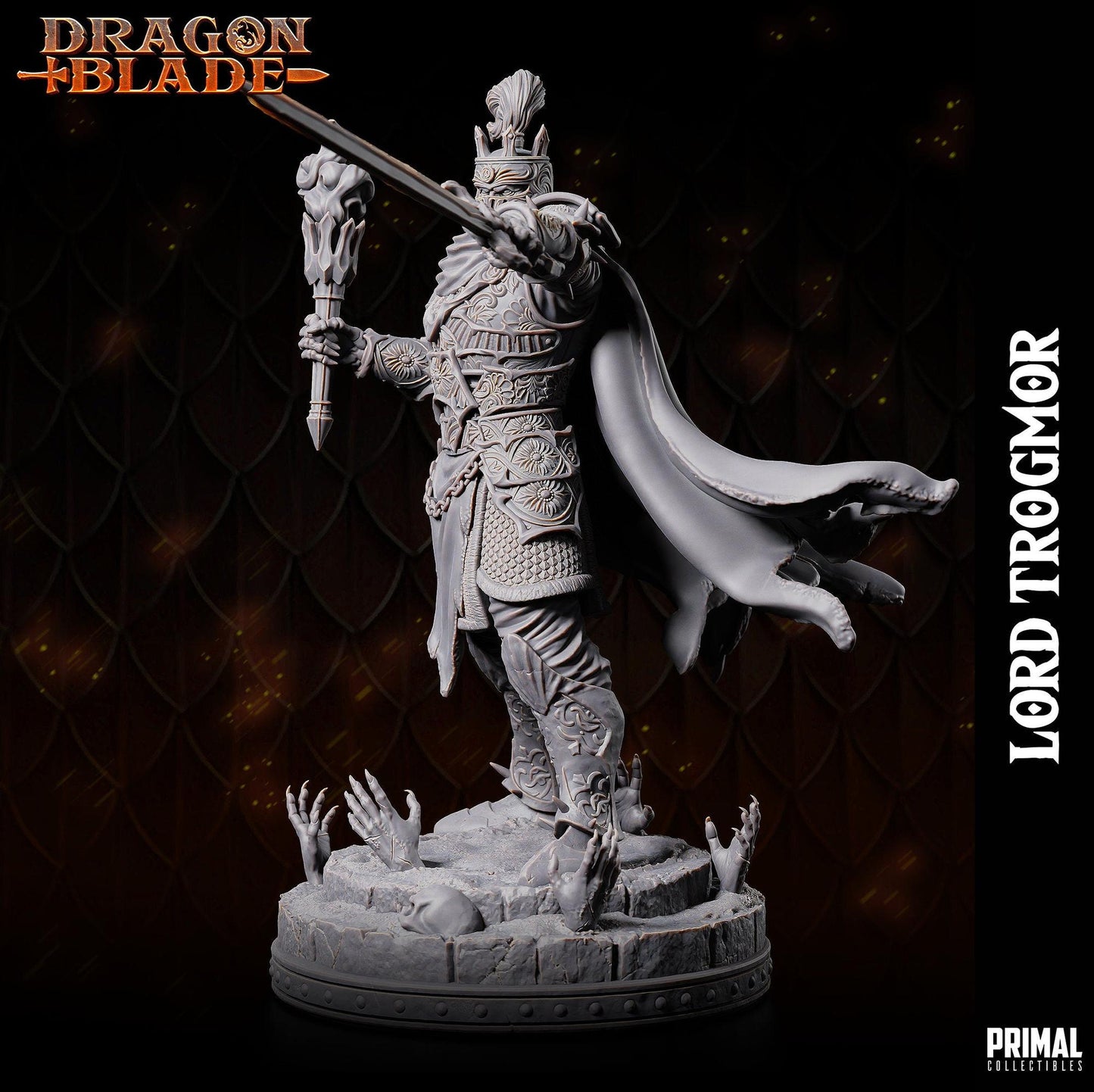 Death Knight Boss Lord Trogmor | Tabletop Scale | TTRPG D&D Miniature | Primal Collectibles
