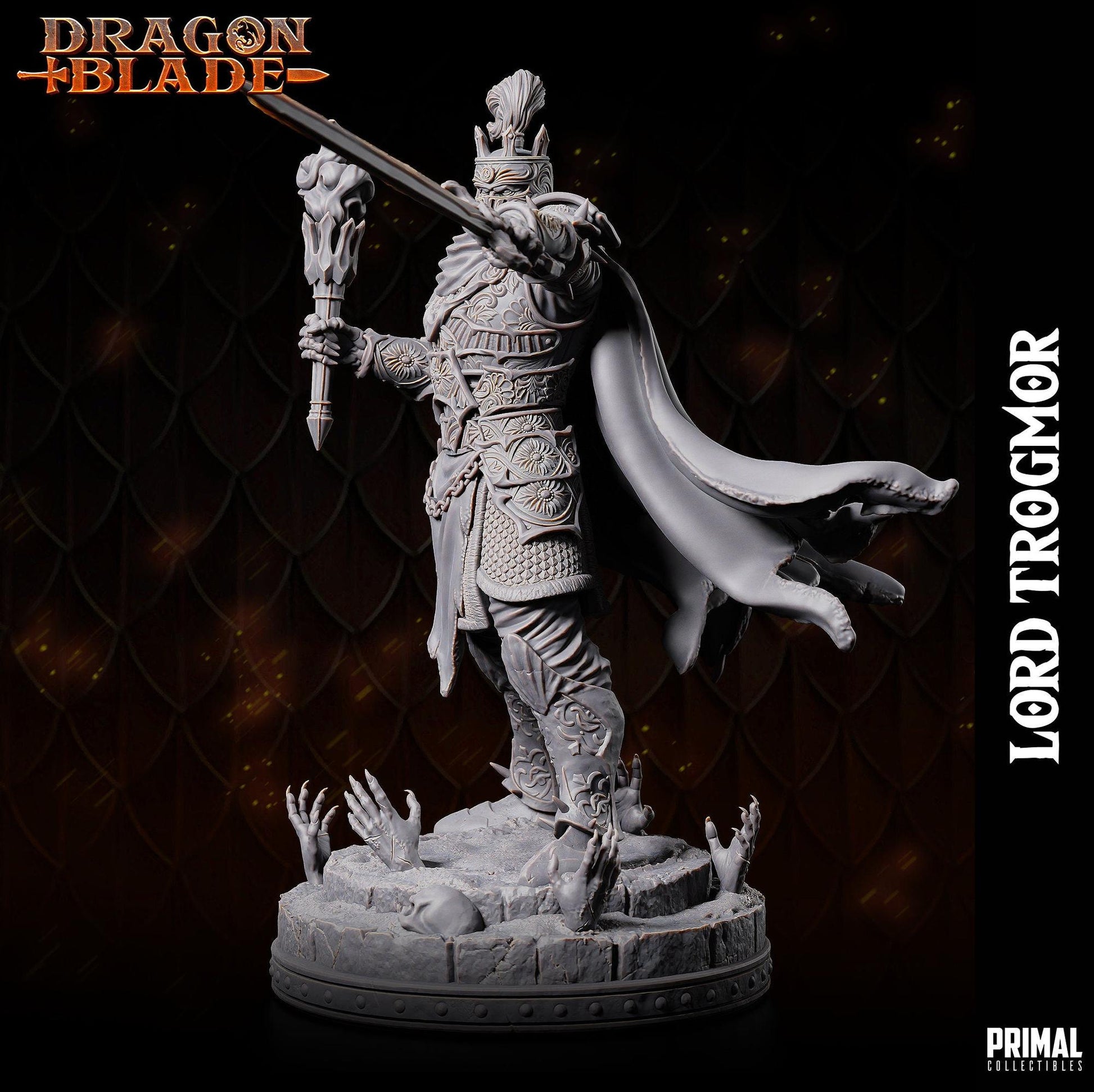 Death Knight Boss Lord Trogmor | Tabletop Scale | TTRPG D&D Miniature | Primal Collectibles