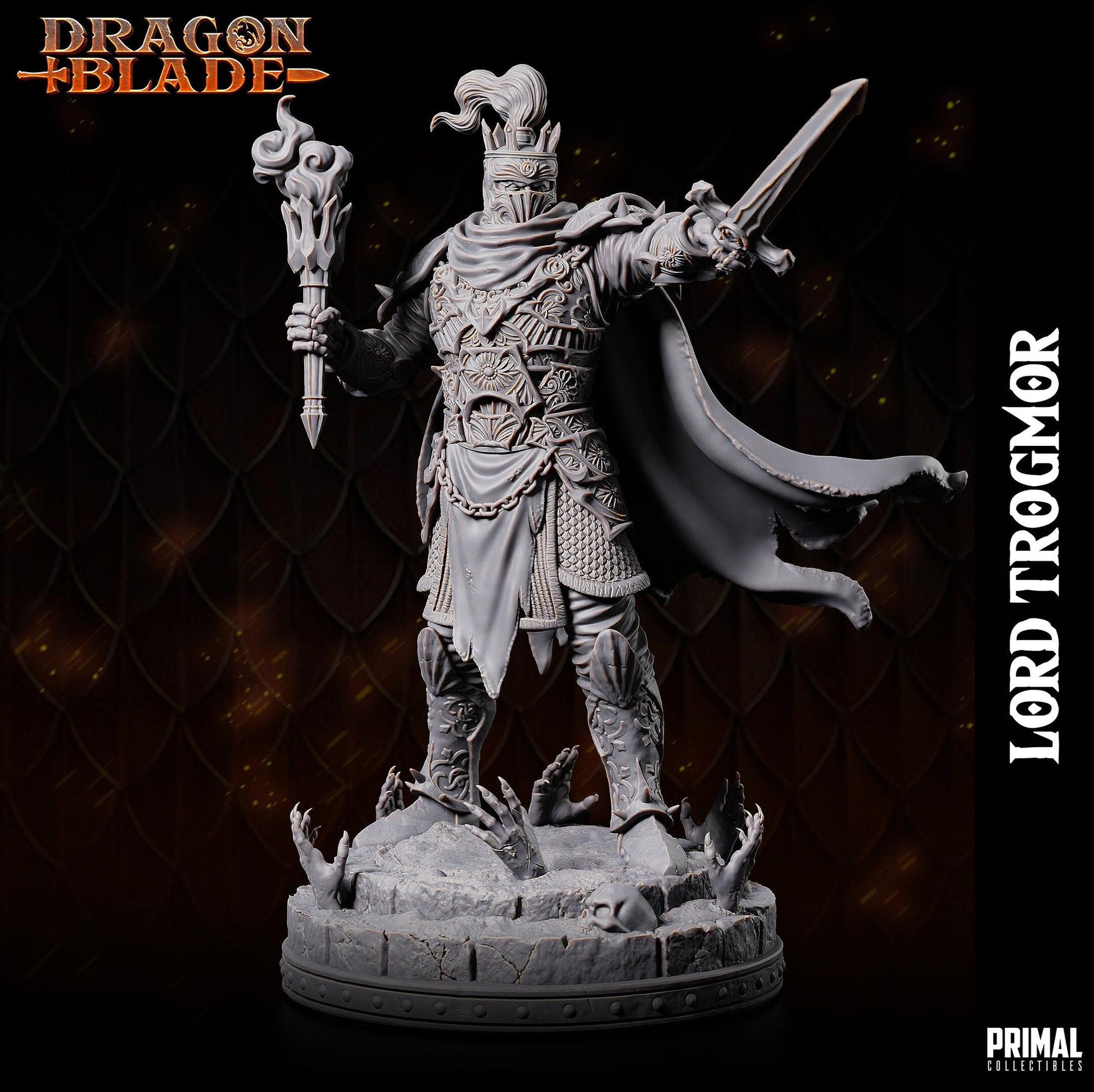 Death Knight Boss Lord Trogmor | Tabletop Scale | TTRPG D&D Miniature | Primal Collectibles