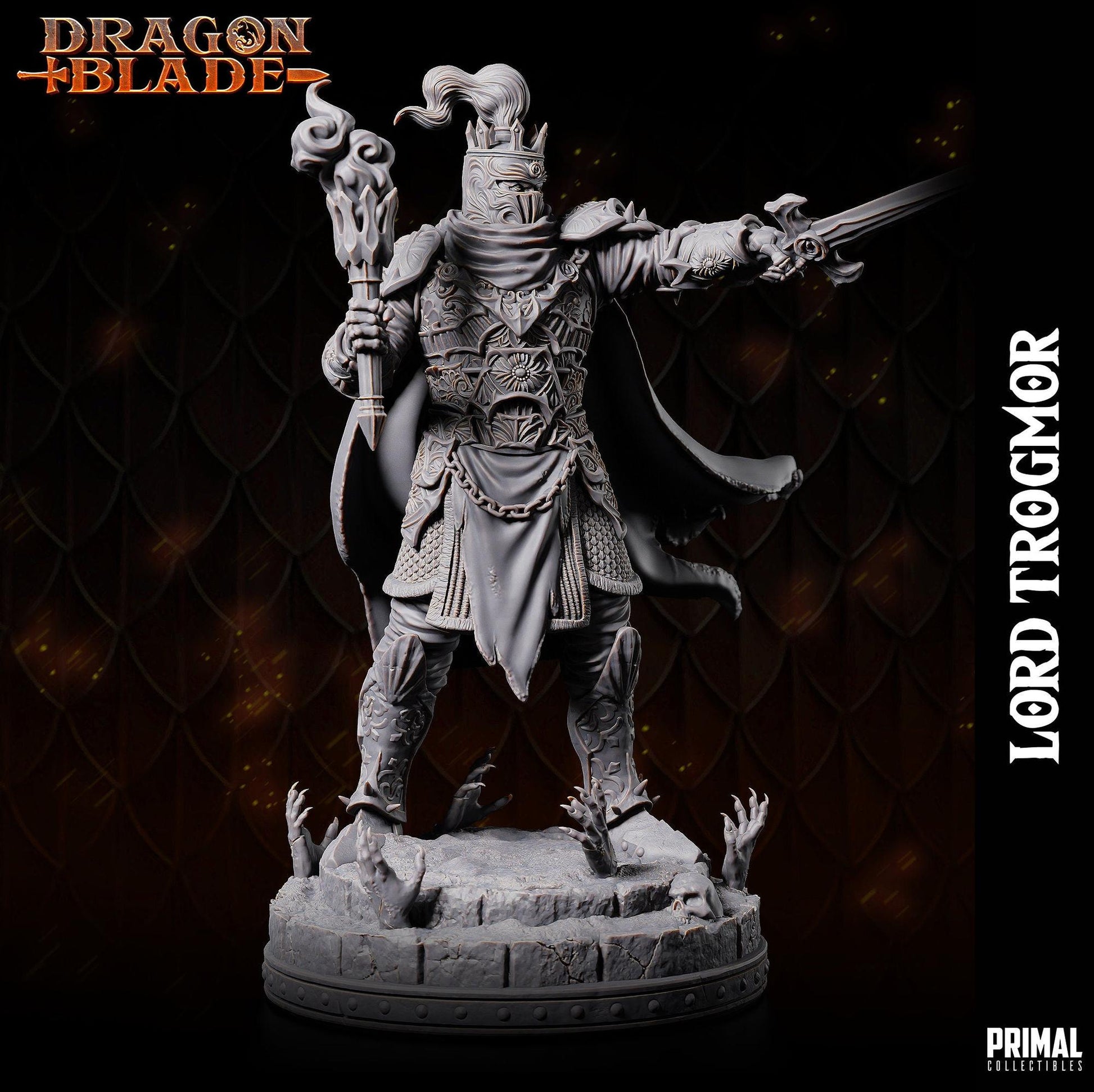 Death Knight Boss Lord Trogmor | Tabletop Scale | TTRPG D&D Miniature | Primal Collectibles