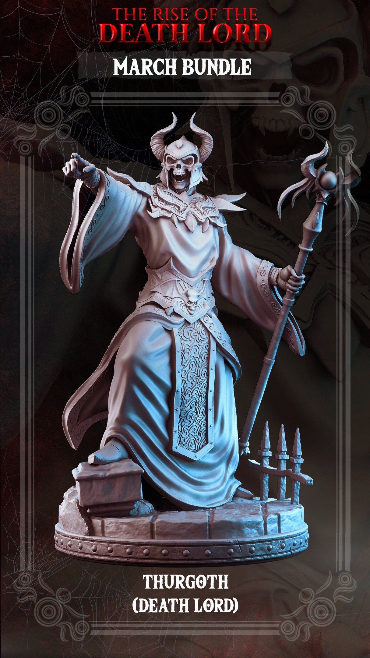 Death Lord Turgoth | Tabletop Scale | TTRPG D&D Miniature | Primal Collectibles