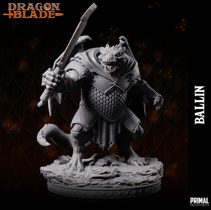 Draconian Warrior Ballin | Dragonblade | TTRPG D&D Miniature | Primal Collectibles