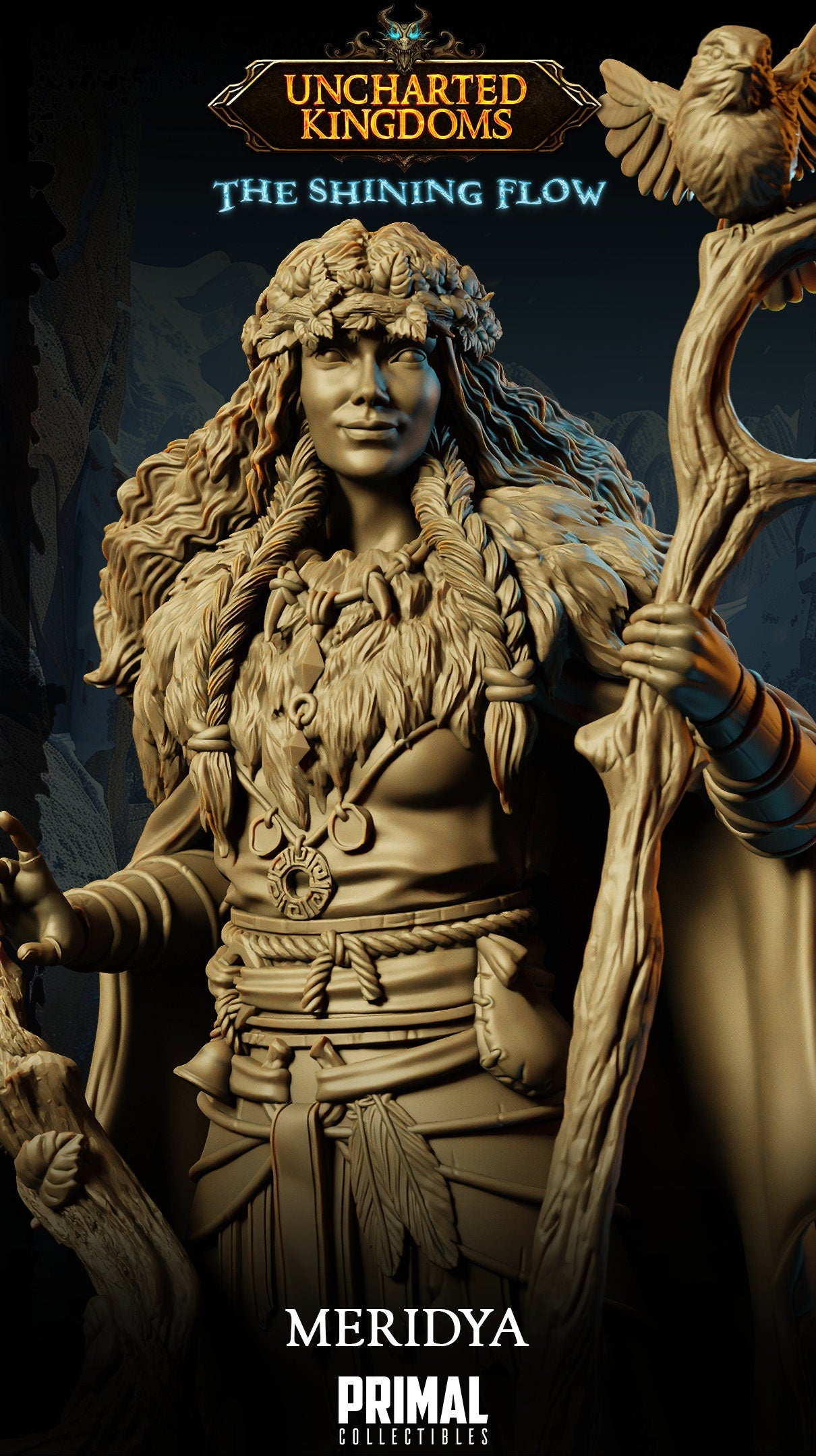 Druid Meridya | Tabletop Scale | TTRPG D&D Miniature | Primal Collectibles