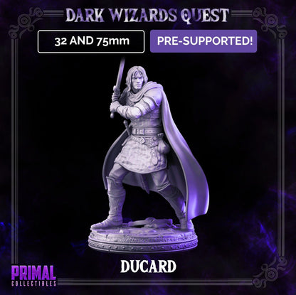 Ducard Swordsman | Dark Wizards Quest | TTRPG D&D Miniature | Primal Collectibles