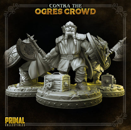 Dwarf Azaghal | Contra the Ogres Crowd | TTRPG D&D Miniature | Primal Collectibles