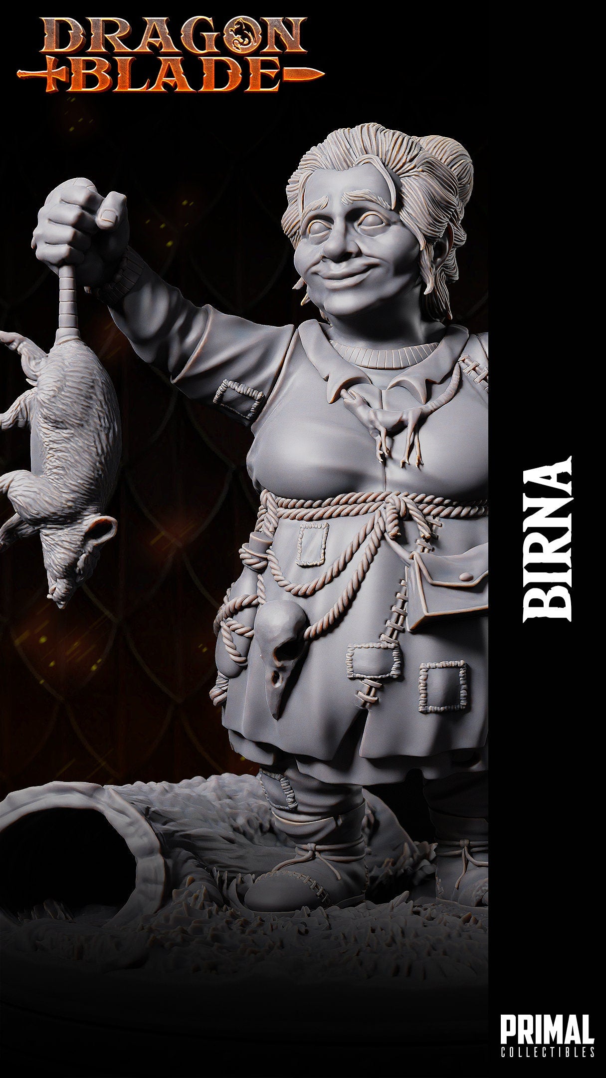 Female Dwarf Birna | Tabletop Scale | TTRPG D&D Miniature | Primal Collectibles