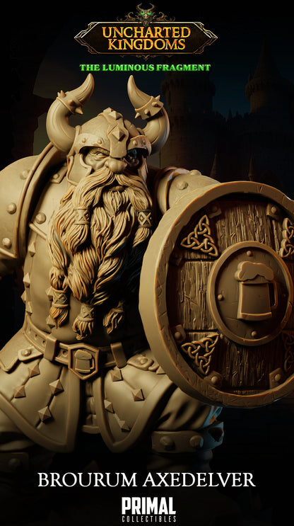 Dwarf Brourum | Uncharted Kingdoms | TTRPG D&D Miniature | Primal Collectibles