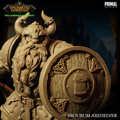 Dwarf Brourum | Uncharted Kingdoms | TTRPG D&D Miniature | Primal Collectibles