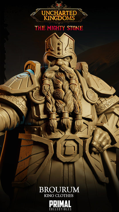 Dwarf Brourum King Clothes | Uncharted Kingdoms | TTRPG D&D Miniature | Primal Collectibles