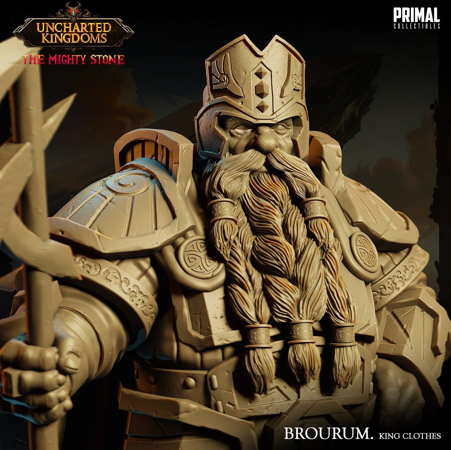Dwarf Brourum King Clothes | Tabletop Scale | TTRPG D&D Miniature | Primal Collectibles