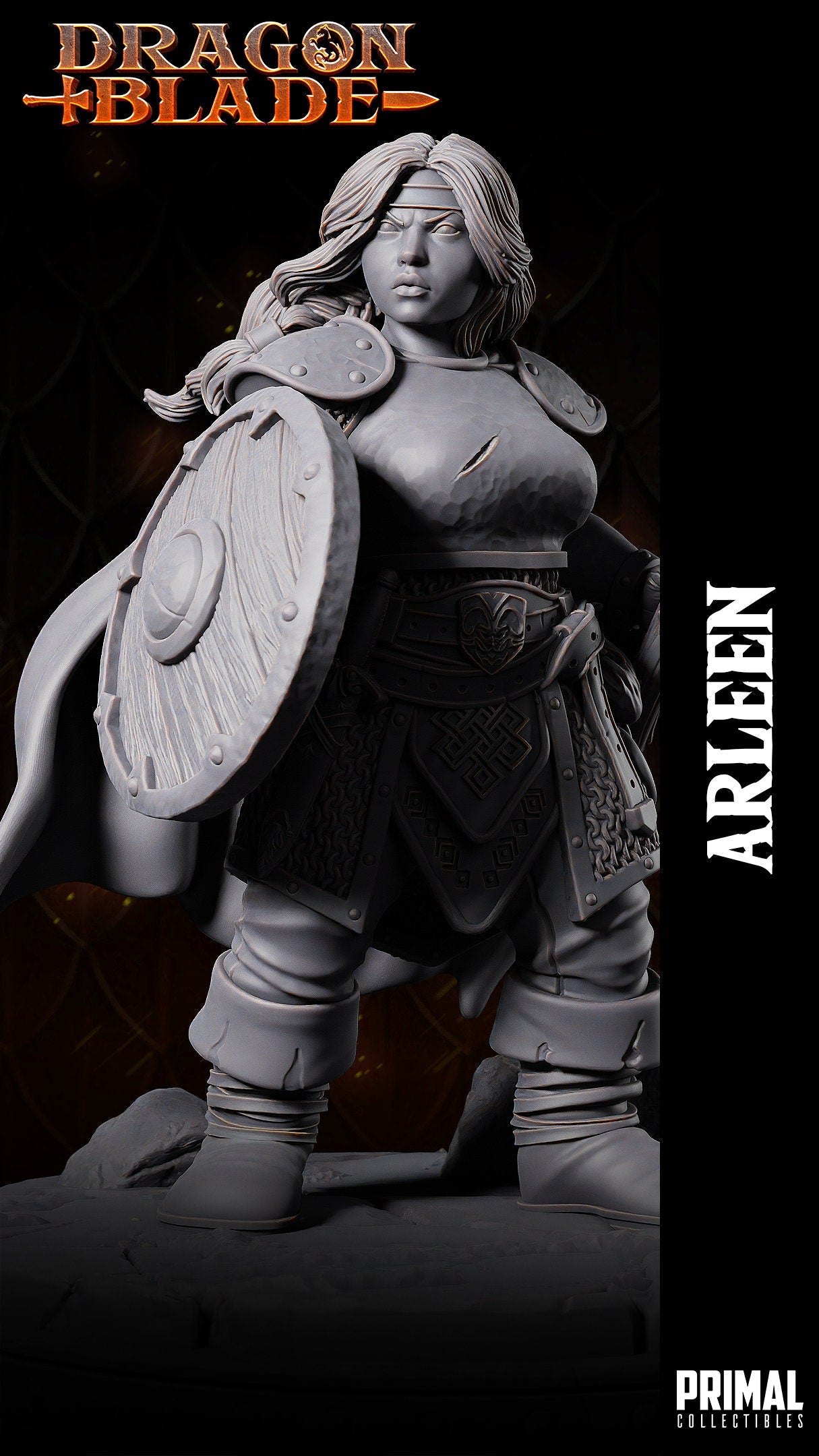 Dwarf Heroin Arleen Axe | Tabletop Scale | TTRPG D&D Miniature | Primal Collectibles