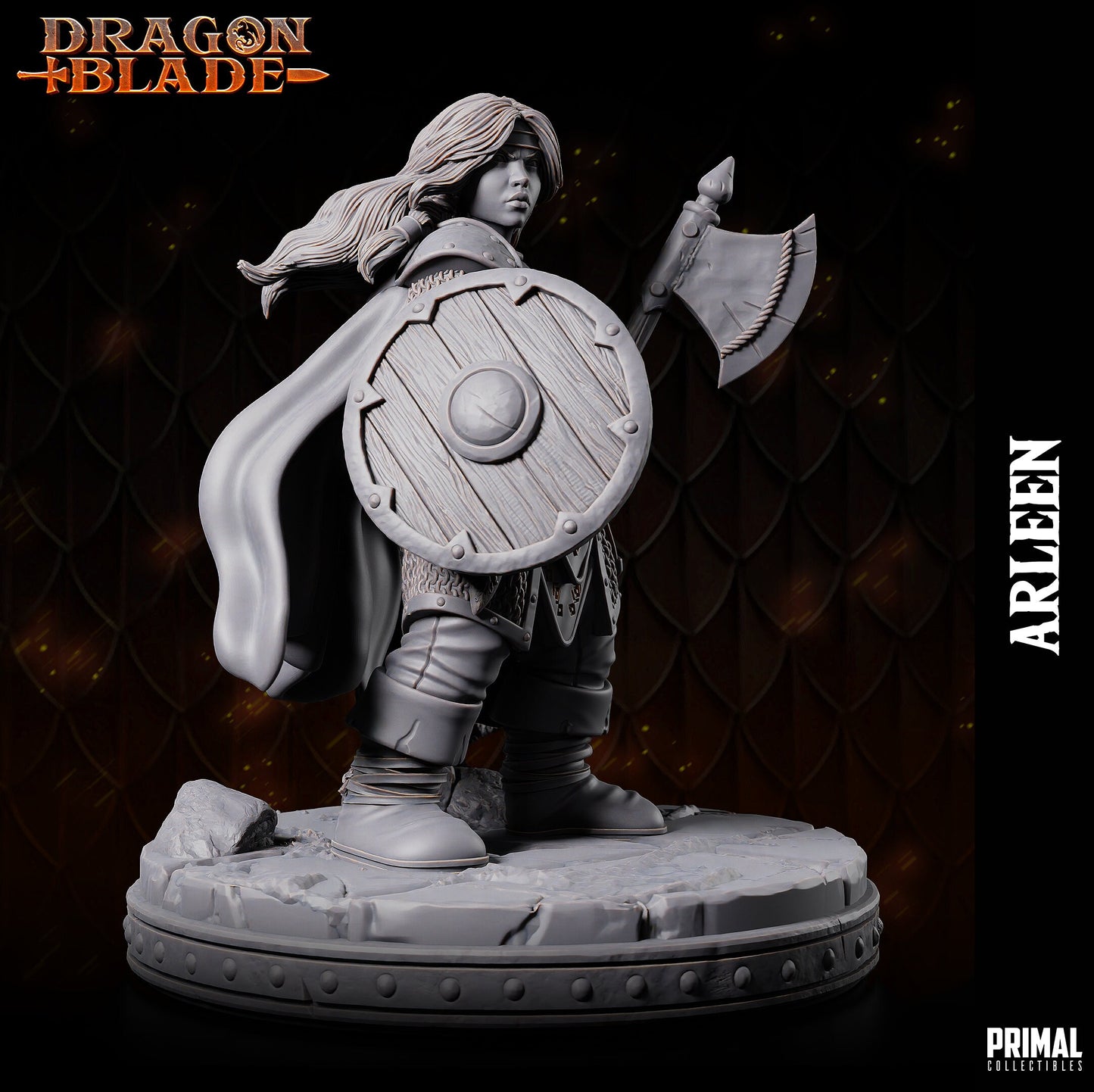 Dwarf Heroin Arleen Axe | Tabletop Scale | TTRPG D&D Miniature | Primal Collectibles