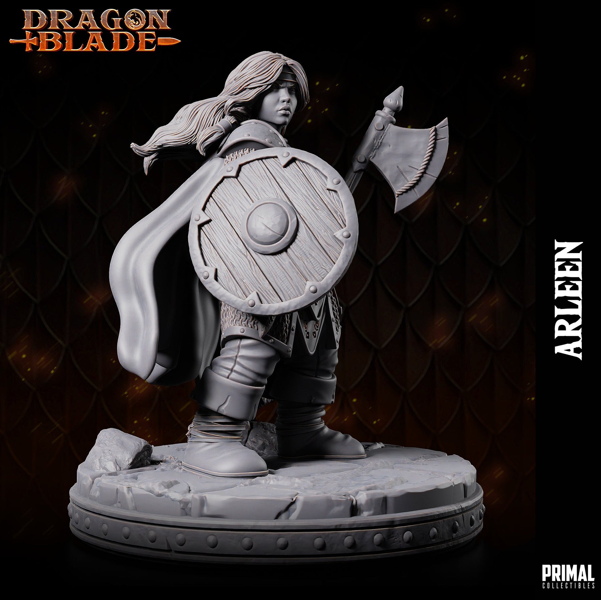 Dwarf Heroin Arleen Axe | Tabletop Scale | TTRPG D&D Miniature | Primal Collectibles