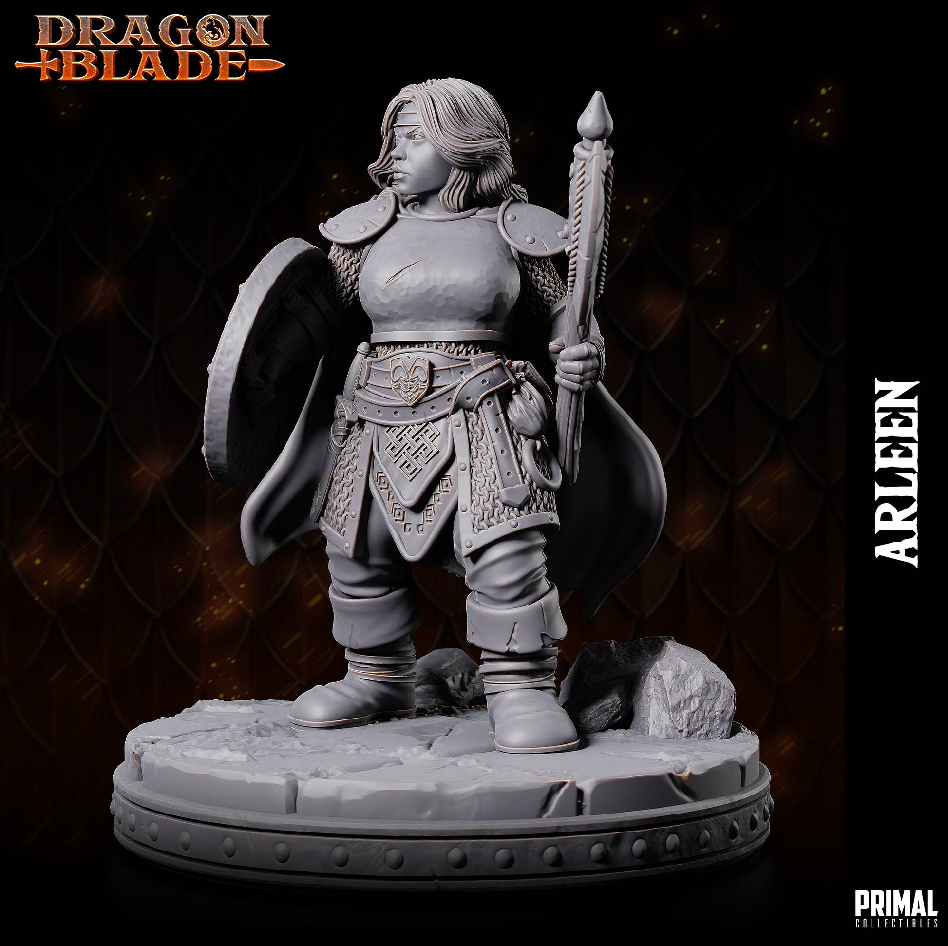 Dwarf Heroin Arleen Axe | Tabletop Scale | TTRPG D&D Miniature | Primal Collectibles